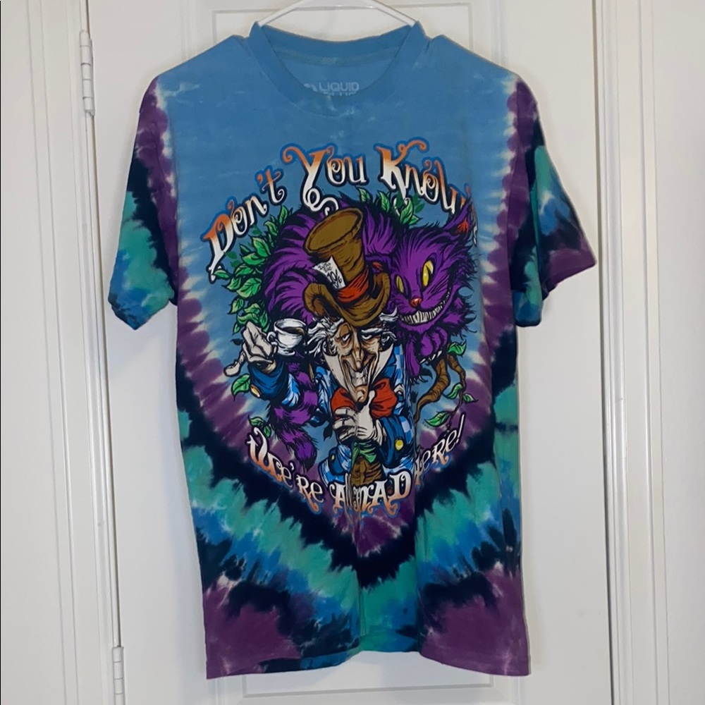 Liquid Blue Short Sleeve Tie-Dye Tee Blue and Purple